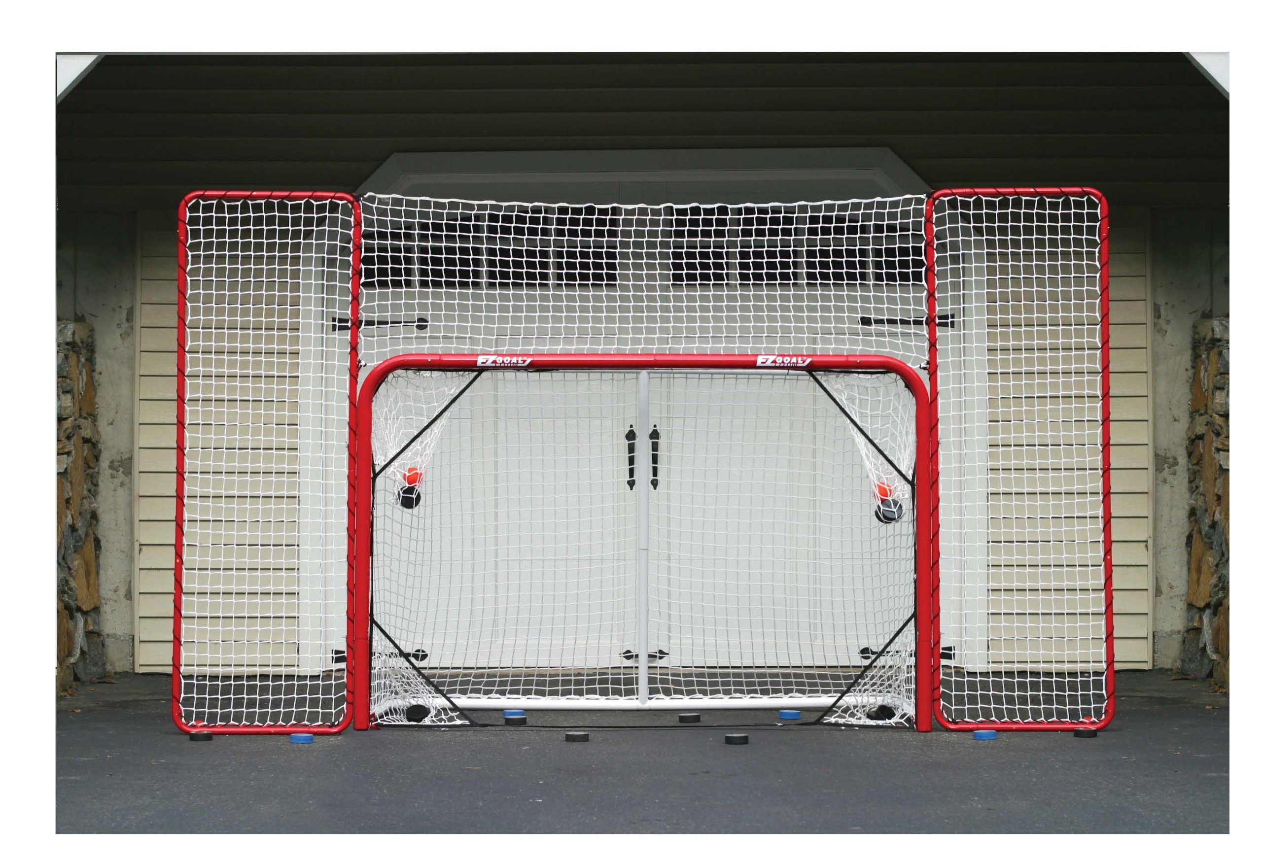 EZGoal Hockey Backstop, Red/White ,10' x 6'