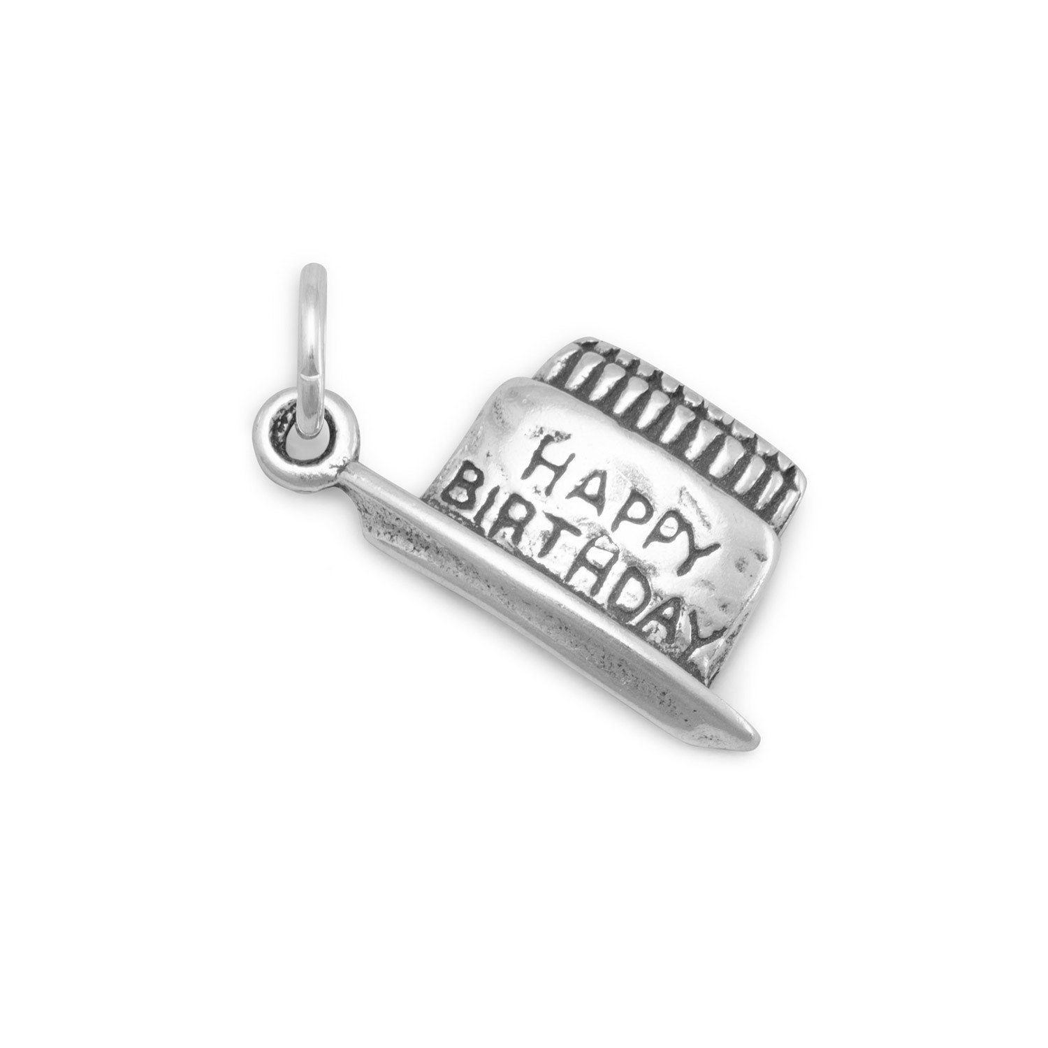 AzureBella Jewelry Happy Birthday Cake Charm Sterling Silver