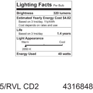 GE Lighting 48706 40-Watt Reveal A15 Appliance Bulb, 2-Card, 2 Count (Pack of 1), Clear