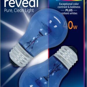 GE Lighting 48706 40-Watt Reveal A15 Appliance Bulb, 2-Card, 2 Count (Pack of 1), Clear