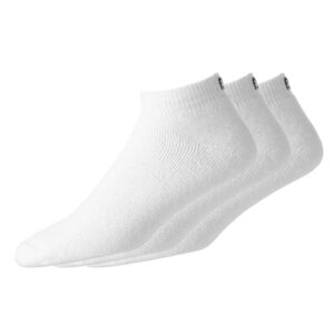 footjoy men's comfortsof sport 3-pack socks, white, fits shoe size 7-12