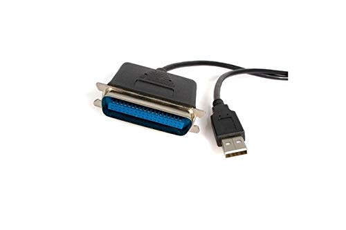 StarTech.com 10 ft USB to Parallel Printer Adapter - M/M - USB to ieee 1284 - USB to centronics - USB to Parallel Cable (ICUSB128410), Black