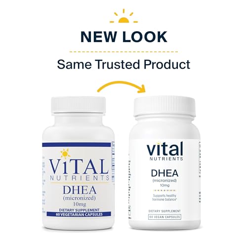 Vital Nutrients DHEA 10mg | Vegan Micronized DHEA Supplement for Women & Men | Supports Hormone Balance | Supports Healthy Metabolism of Sugar & Minerals | Gluten, Dairy, Soy Free | 60 Capsules