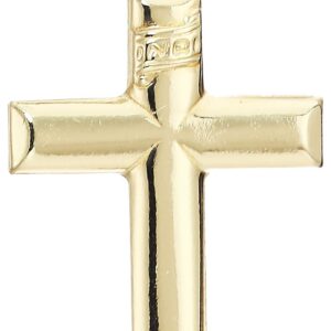 14k Yellow Gold Cross Pendant Charm Plain 1" - Jewelry Gifts For Women Wife Mom Gifts For Men Husband Dad