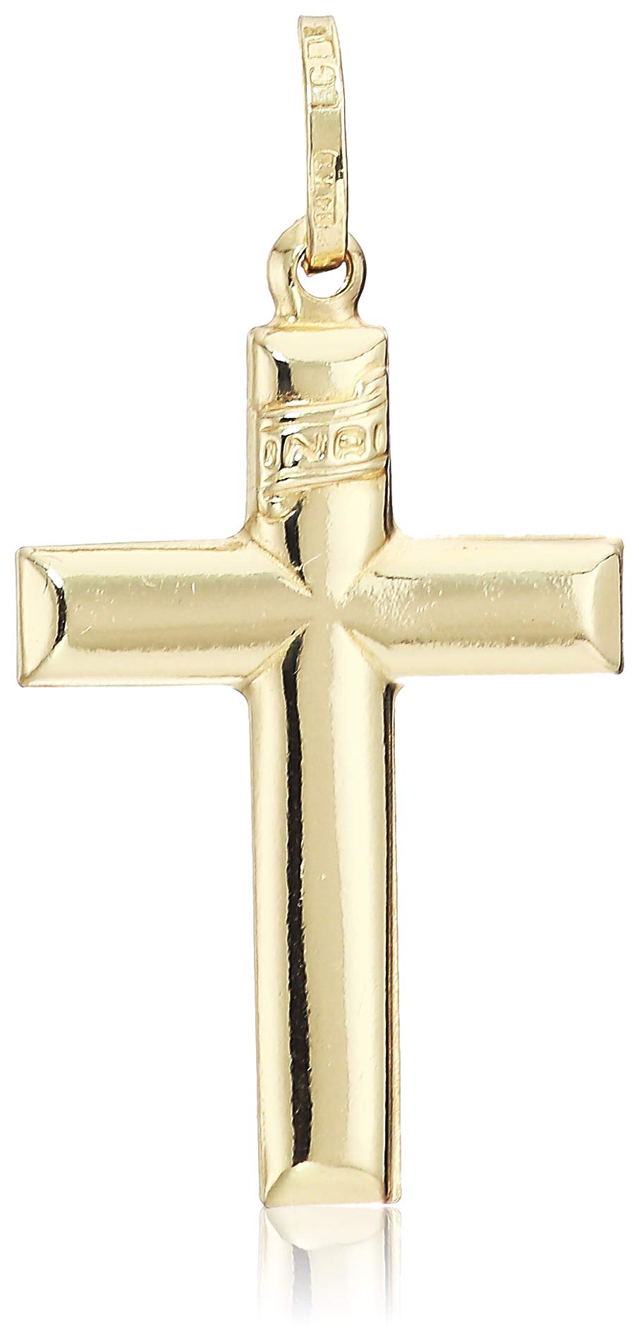 14k Yellow Gold Cross Pendant Charm Plain 1" - Jewelry Gifts For Women Wife Mom Gifts For Men Husband Dad