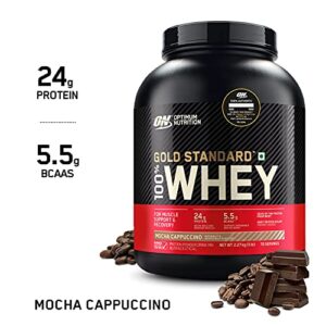 Optimum Nutrition Gold Standard 100% Whey Protein Powder, Mocha Cappuccino, 5 Pound (Packaging May Vary)