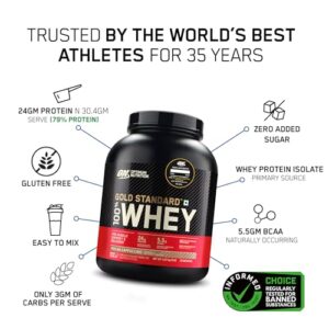 Optimum Nutrition Gold Standard 100% Whey Protein Powder, Mocha Cappuccino, 5 Pound (Packaging May Vary)