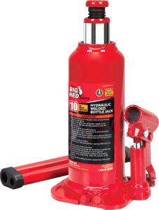 big red t91003b torin hydraulic welded bottle jack, 10 ton (20,000 lb) capacity, red