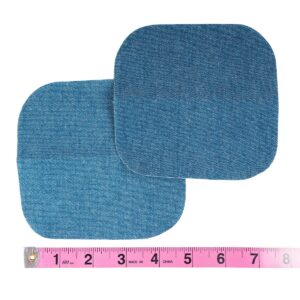 SINGER 00064 Faded Blue Denim Iron On Patches, 5-Inch X 5-Inch, 2-Count,