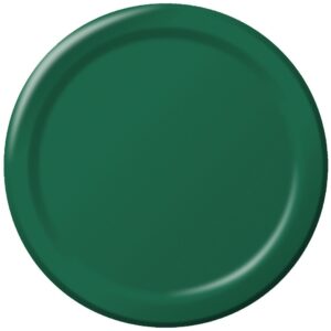 creative converting touch of color 24 count paper dessert plates, hunter green