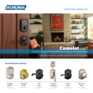 Schlage FE365CAM619GEO Schlage FE365-CAM-GEO Camelot Electronic Handleset with Georgian Knob