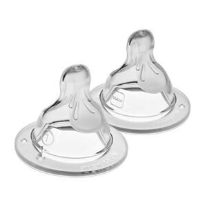 MAM Bottle Nipples Slow Flow Nipple Level 1, for Newborns and Older, SkinSoft Silicone Nipples for Baby Bottles, Fits All MAM Bottles, 2 Pack