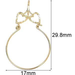 FindingKing 14K Gold Double Heart Charm Holder