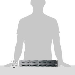 Leviton 69586-U48 eXtreme 6+ Universal Patch Panel, 48-Port, 2RU, CAT 6. Cable Management Bar Included,Black