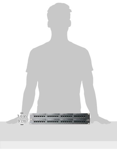 Leviton 69586-U48 eXtreme 6+ Universal Patch Panel, 48-Port, 2RU, CAT 6. Cable Management Bar Included,Black