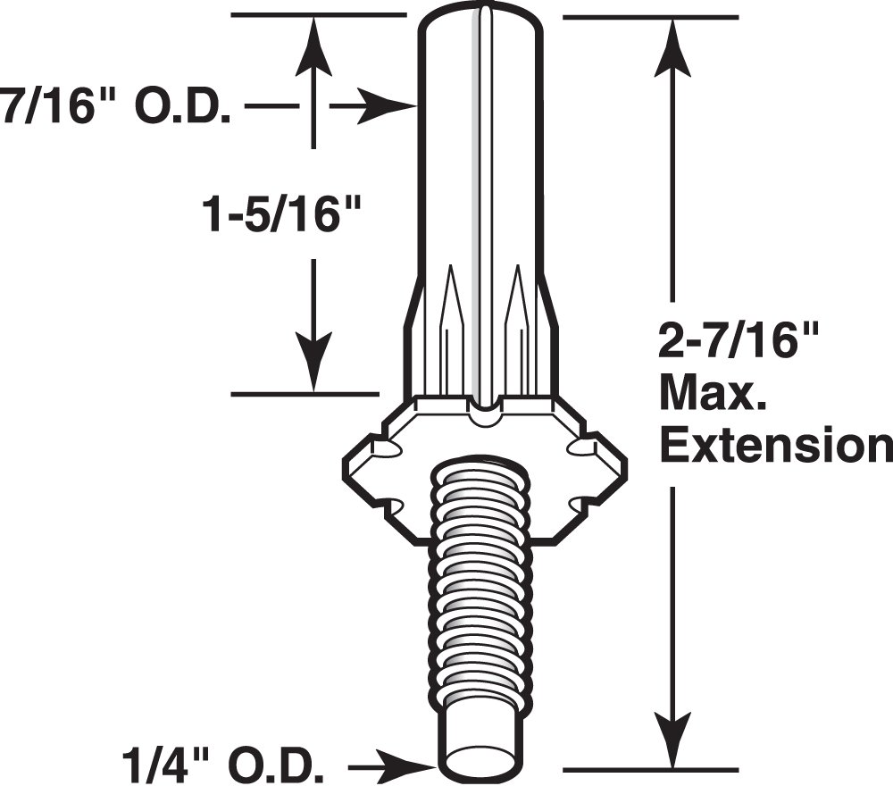 Prime-Line N 6707 7/16 in. Adjustable Bi-Fold Door Bottom Pivot, for Bi-Fold Doors (2 Pack)