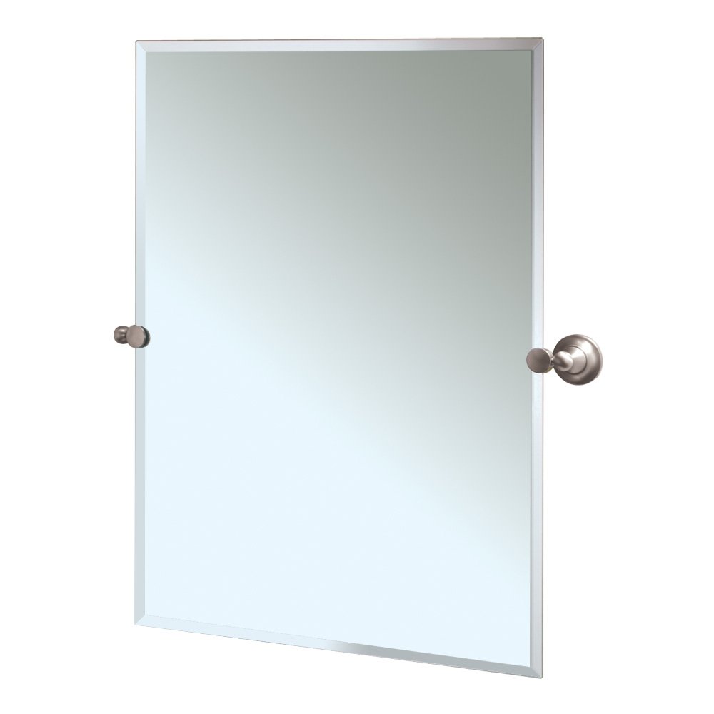 Gatco 4339S Tiara Rectangular Wall Mirror, Satin Nickel 31.5" x 28"