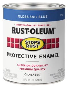 rust-oleum 7724502 stops rust brush on paint, 1 quarts (pack of 1), gloss sail blue, 32 fl oz