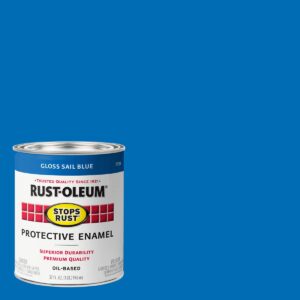 Rust-Oleum 7724502 Stops Rust Brush On Paint, 1 Quarts (Pack of 1), Gloss Sail Blue, 32 Fl Oz