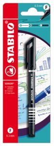 stabilo fineliner with cushioned f-tip - sensor f - pack of 1 - black