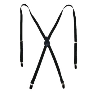 ctm® women's elastic clip-end 1/2 inch skinny urban suspenders, black