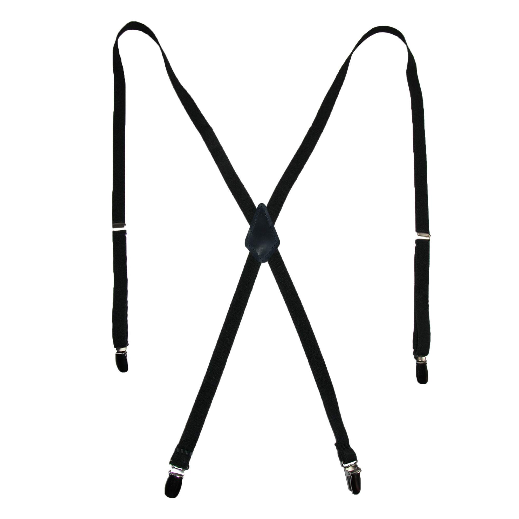 CTM® Women's Elastic Clip-End 1/2 Inch Skinny Urban Suspenders, Black