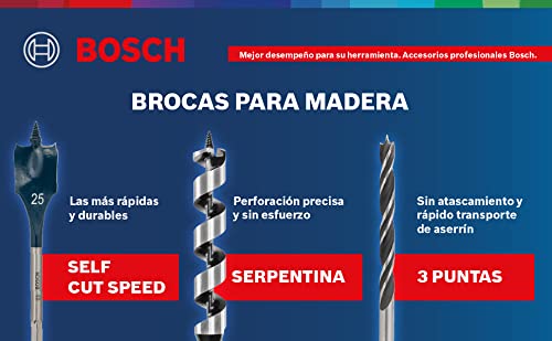 BOSCH DSB5010 Daredevil 10-Piece Standard Spade Bit Set w/ Full cone Threading and Spurred Tip , Blue