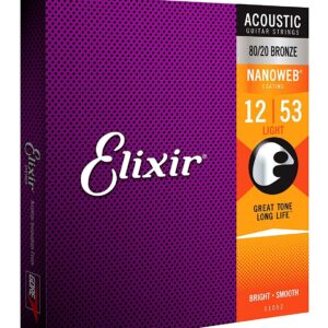 Elixir 11052 Nanoweb Acoustic Guitar Strings Set (6-Strings)