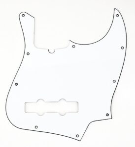 fender modern pickguard, jazz bass, 10-hole - white 3-ply