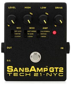 tech 21 sansamp gt2 tube amp emulator pedal