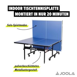 JOOLA Inside 15 - Professional MDF Indoor Table Tennis Table with Quick Clamp Ping Pong Net and Post Set - 10 Minute Easy Assembly - Ping Pong Table with Single Player Playback Mode