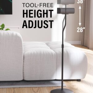 Sanus Adjustable Height Speaker Stand - Extends 28" to 38" - Holds Satellite & Small Bookshelf Speakers (i.e. Bose, Harmon Kardon, Polk, JBL, KEF, Klipsch, Sony and Others) - Set of 2 - Model: HTBS