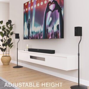 Sanus Adjustable Height Speaker Stand - Extends 28" to 38" - Holds Satellite & Small Bookshelf Speakers (i.e. Bose, Harmon Kardon, Polk, JBL, KEF, Klipsch, Sony and Others) - Set of 2 - Model: HTBS