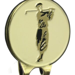 ProActive Sports Antique Brass Visor Clip with Magnetic Golfer Coin Ball Marker