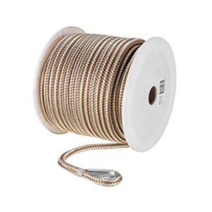 Seachoice Boat Anchor Rope, Double-Braid, Nylon, Achor Line, 3/8 in. X 150 Ft., Gold/White