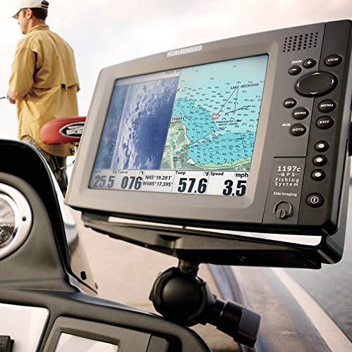 RAM Mounts Large Marine Electronics Mount RAM-D-111U with Medium Arm Compatible with Garmin, Lowrance, Humminbird + More