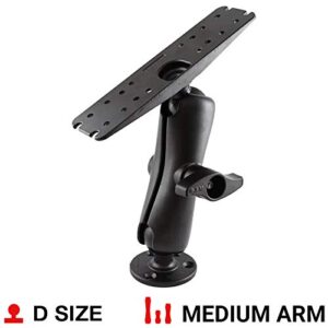 RAM Mounts Large Marine Electronics Mount RAM-D-111U with Medium Arm Compatible with Garmin, Lowrance, Humminbird + More