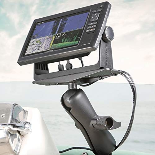 RAM Mounts Large Marine Electronics Mount RAM-D-111U with Medium Arm Compatible with Garmin, Lowrance, Humminbird + More