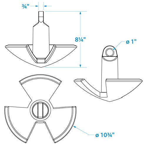 Seachoice River Anchor, Black Vinyl Coated Cast Iron, 20 Lbs.