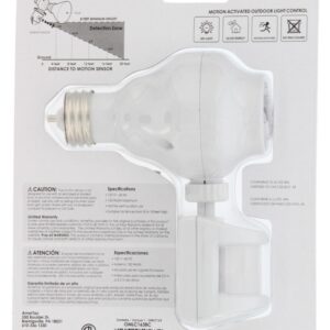 Westek Screw In Motion Sensor Light Socket for Outdoor Lighting - This Motion Sensor Light Socket Adapter Turns On Lights When Movement is Detected, 20ft Distance - (OMLC163BC)