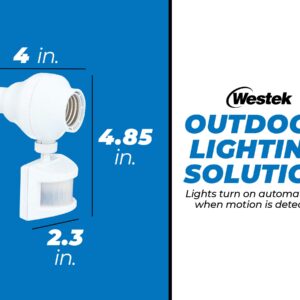 Westek Screw In Motion Sensor Light Socket for Outdoor Lighting - This Motion Sensor Light Socket Adapter Turns On Lights When Movement is Detected, 20ft Distance - (OMLC163BC)