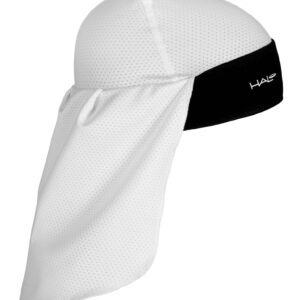 Halo Headband Solar Sun-Protective Skull Cap & Tail, White,One Size