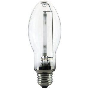 sunlite lu150/med high pressure sodium light bulb, 150 watts, ed17/med, medium base (e26), ansi code s55, 15000 lumen, 20000 life hours, clear, 2100k