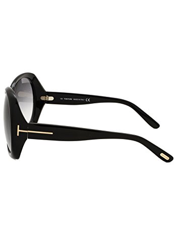 Natalia Fashion Sunglasses: Shiny Black/Gray Gradient