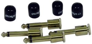 george l's 155 guage right angle plugs with black jackets (4 piece set)