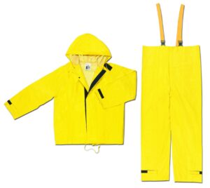 mcr safety 8402x5 hydroblast neoprene/nylon 2-piece rainsuit with attached hood, yellow, 5x-large