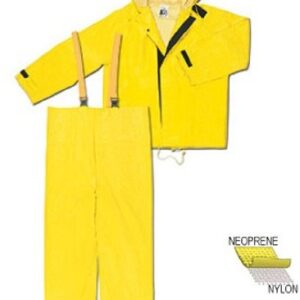 MCR Safety 8402X5 Hydroblast Neoprene/Nylon 2-Piece Rainsuit with Attached Hood, Yellow, 5X-Large