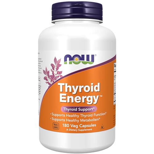 NOW Supplements, Thyroid Energy™, Iodine and Tyrosine plus Selenium, Zinc and Copper, 180 Veg Capsules