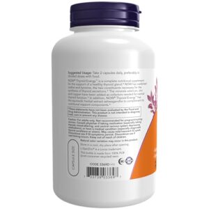 NOW Supplements, Thyroid Energy™, Iodine and Tyrosine plus Selenium, Zinc and Copper, 180 Veg Capsules