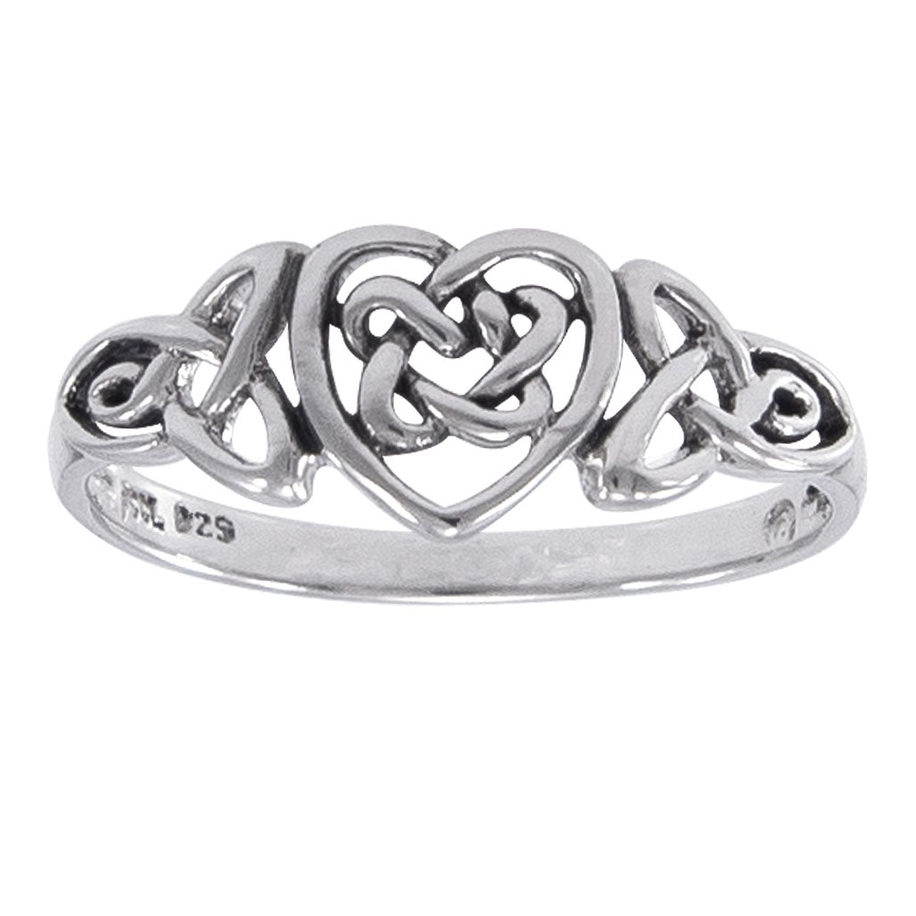 Sterling Silver Celtic Trinity Knot Heart Ring Size 3(Sizes 3,4,5,6,7,8,9,10,11,12,13,14,15,16)